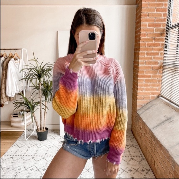 Zadig & Voltaire kary rainbow ombré gradient sweater - Picture 1 of 14